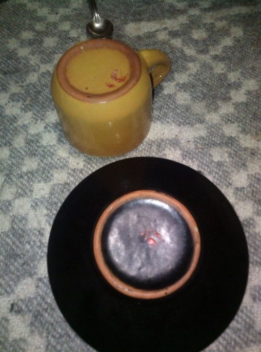 Чашка и блюдце кофейные ручной роботи