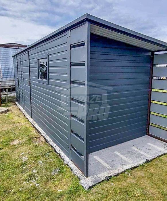 Schowek Domek Ogrodowy 5x2m + Wiata 0,5m 2x Drzwi Okno dach spad GP437