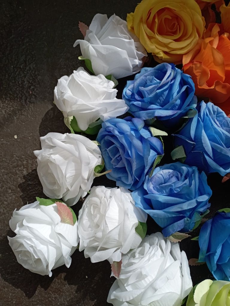Sztuczne róże główki kwiaty wyrobowe florystyka handmade diy