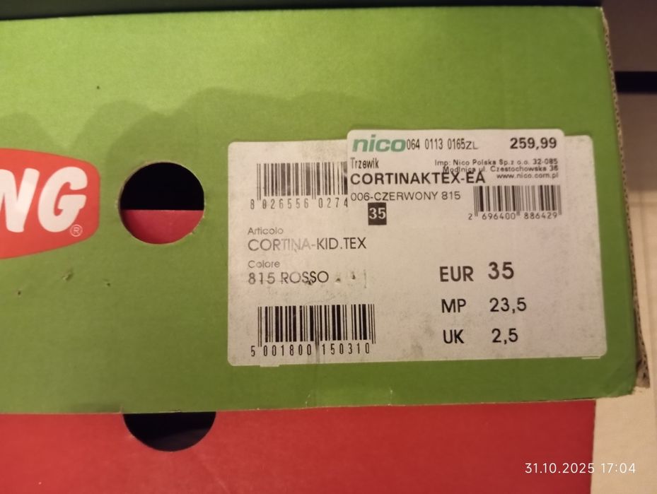 Buty zimowe za kostkę trekkingowe  Olang Cortina tex kid 35 Ross