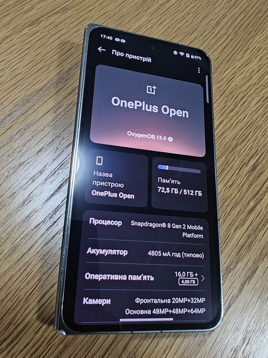 Oneplus Open 16/512 global глобал США 2sim e-sim