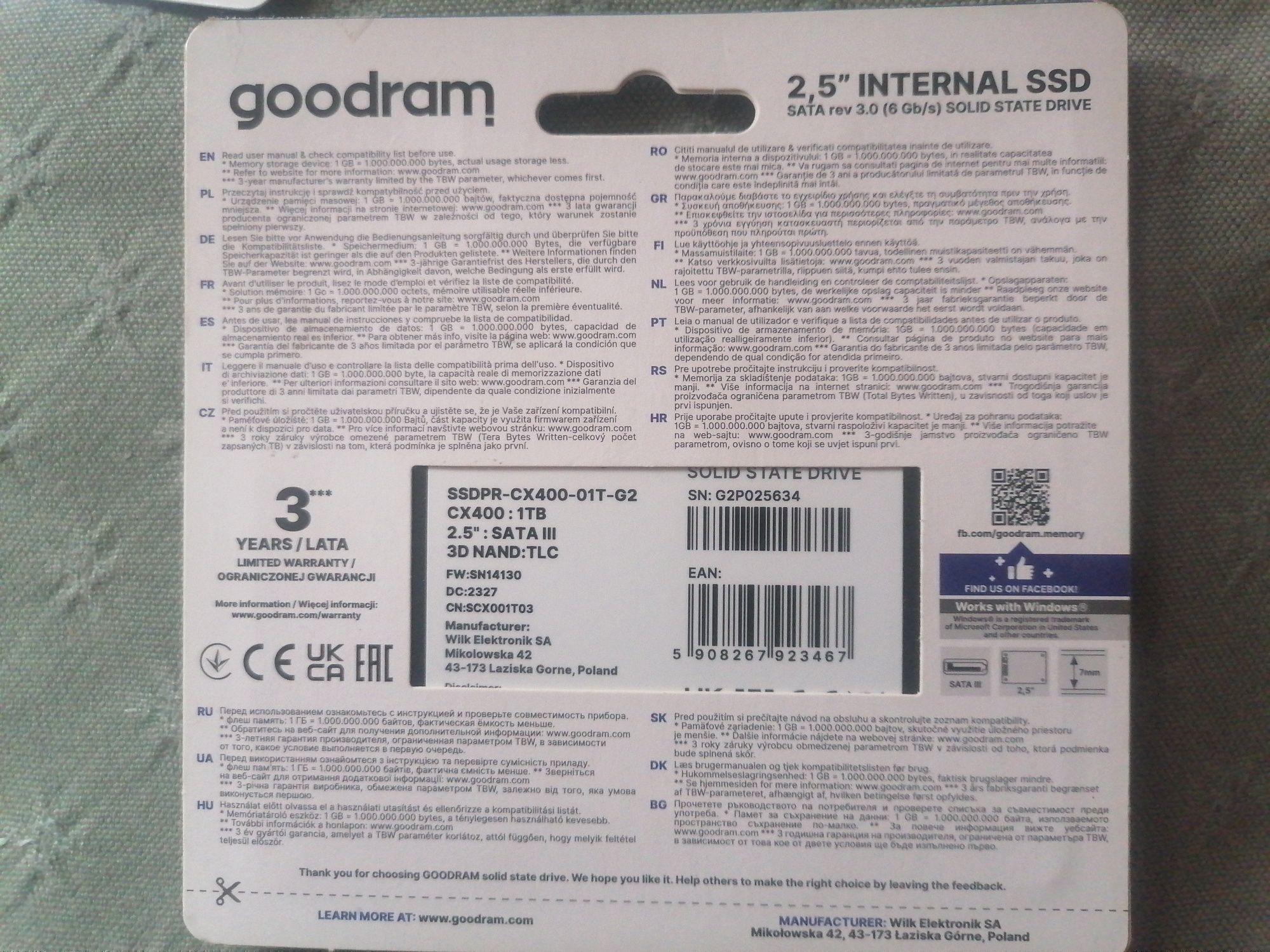 SSD GoodRam CX400 gen.2 sata 1tb