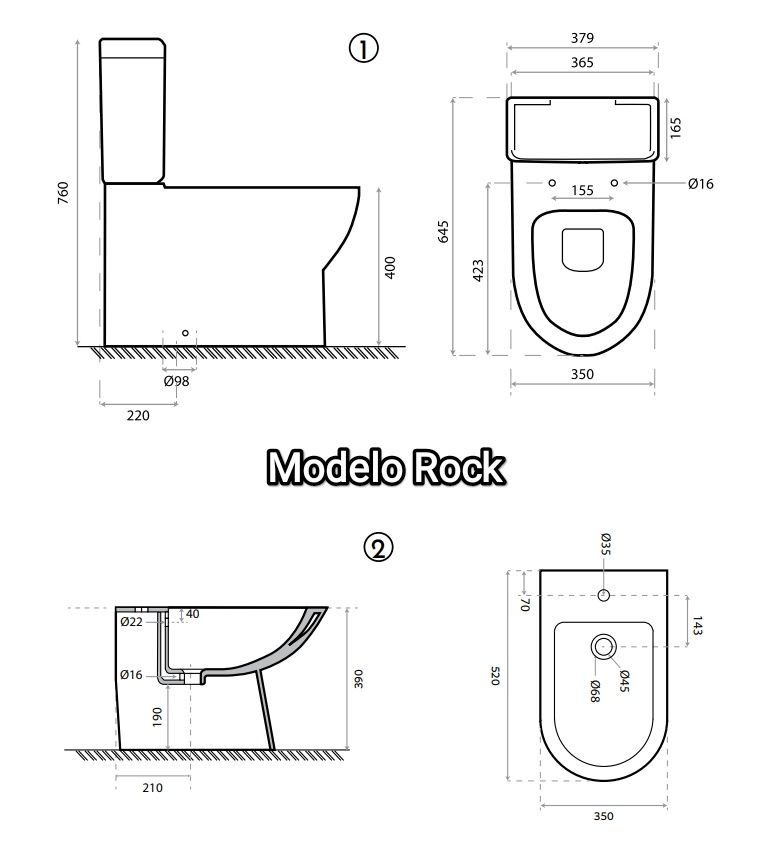 Sanitas e Bidés RUBICER Novos! WC/ Casa de Banho