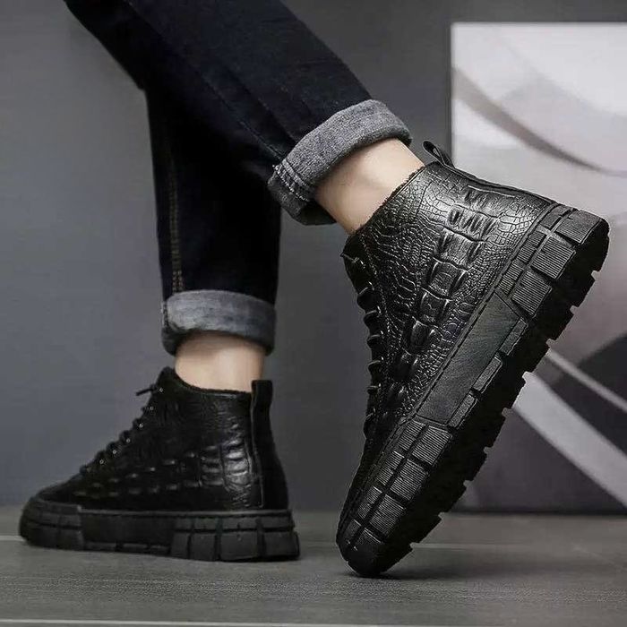 Чоловічі зимові черевики еко-шкіра