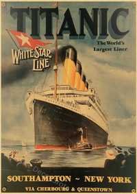 PIĘKNY plakat filmowy vintage TITANIC