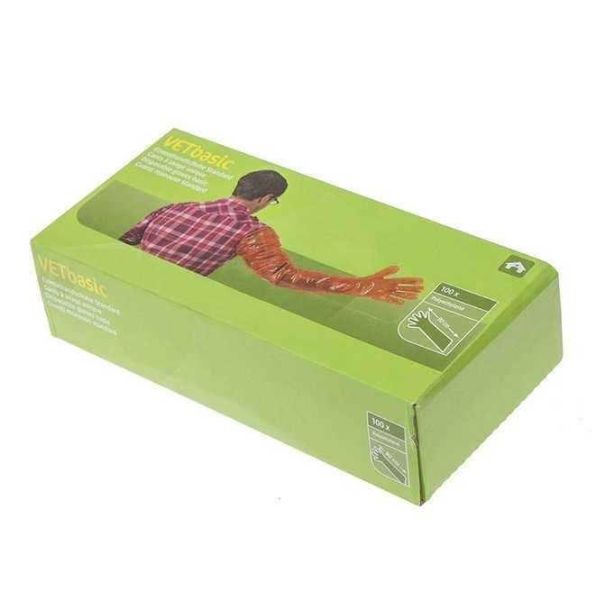 Rękawice długie rektalne do zabiegów weterynaryjnych - 100 szt.