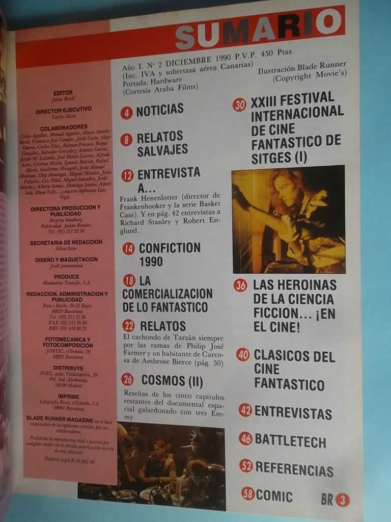BLADE RUNNER Magazine Nº 1, 2, 3 - Edição Especial 180 páginas