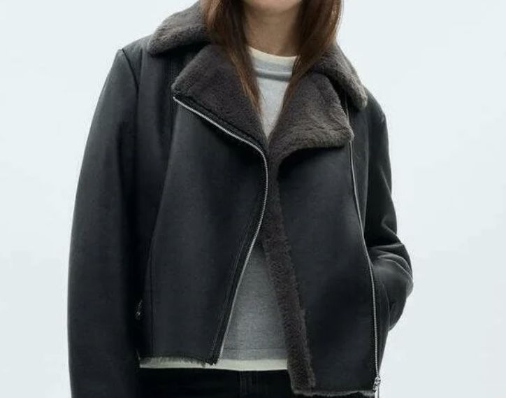 Kurtka  kożuszek Mango z ekologicznej skóry rozm. L