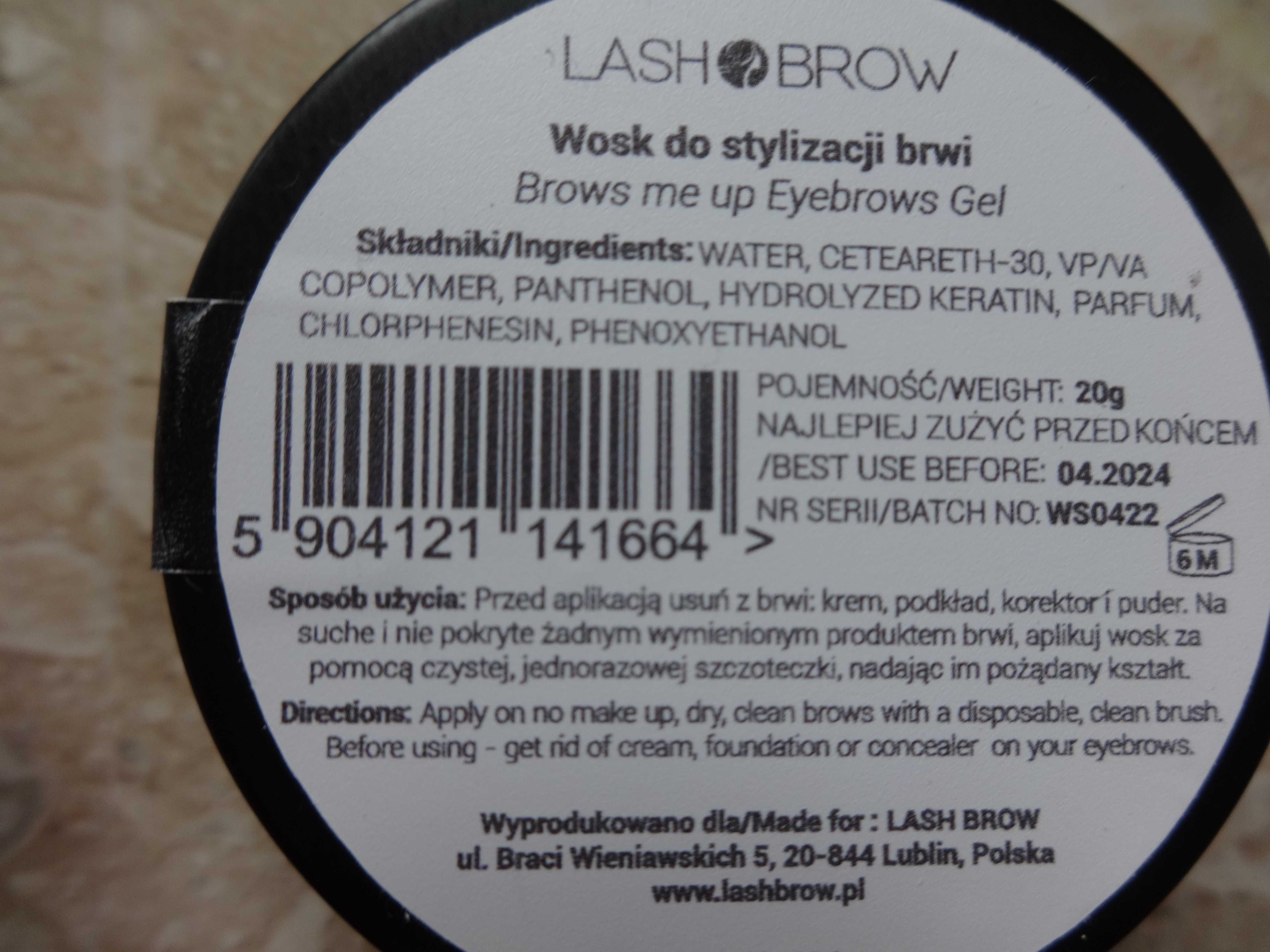 Wosk do brwi z keratyną i pantenolem Lash Brow