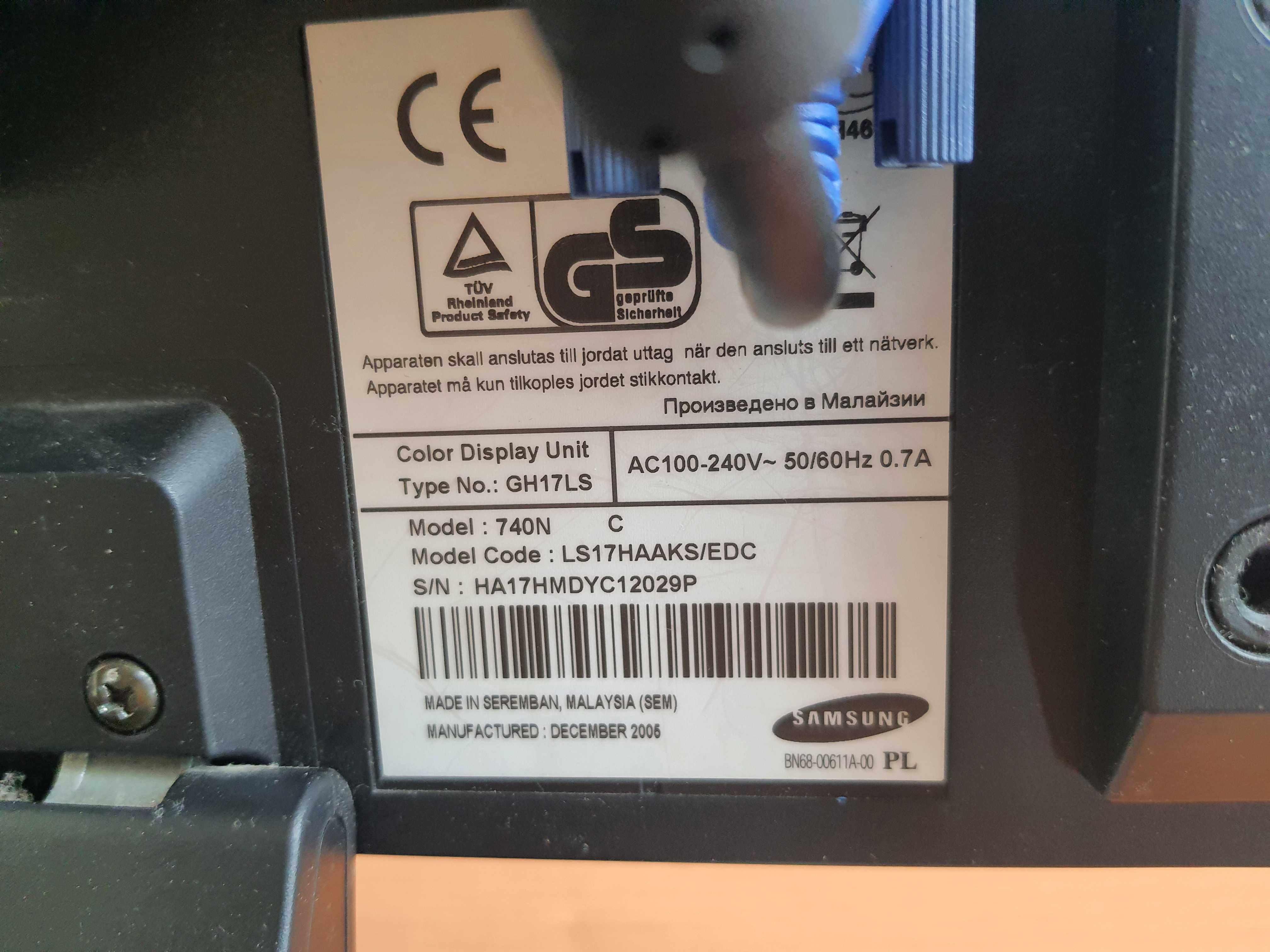 Монітор Samsung SyncMaster 740n