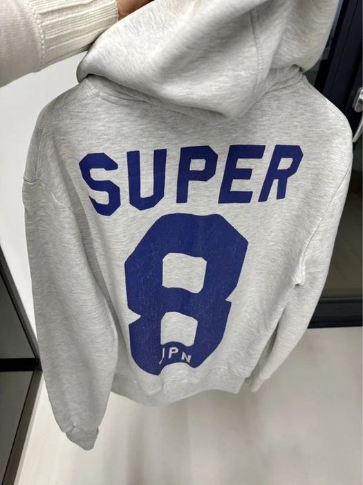 Szara bluza z kapturem Superdry r. S/M ciepła na jesień, na zimę