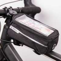 Wodoodporna torba rowerowa z uchwytem na telefon kolor: czarny