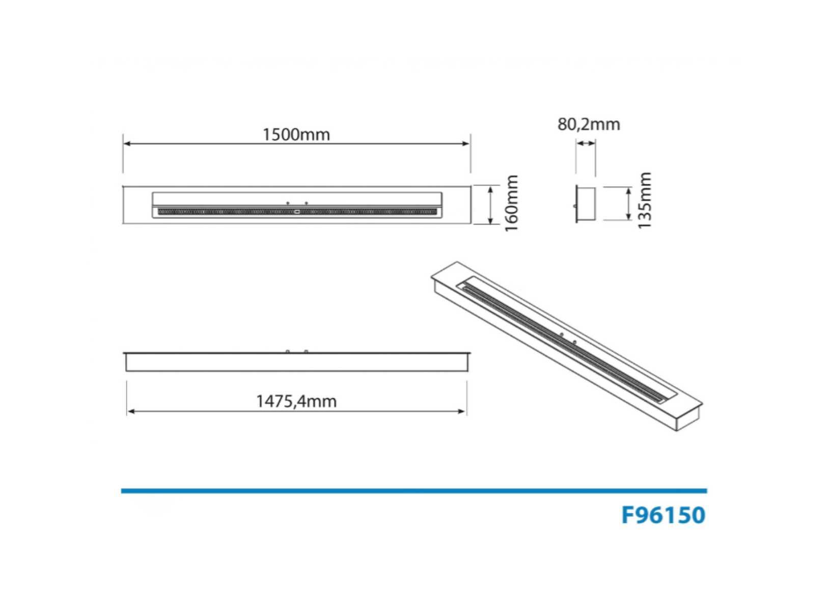 Queimador Bioetanol Inox F9150 - Novo