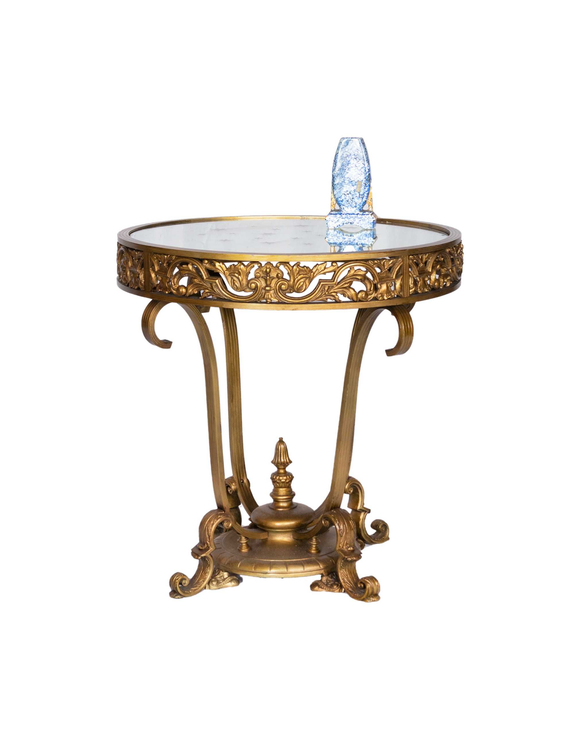 Mesa vidro bronze dourado moderno | Luís XV
