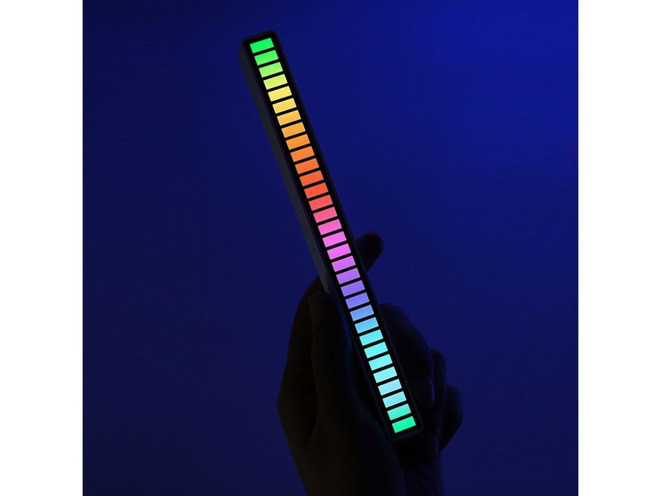 Lampka LED RGB biurko gamingowa reakcja dźwięk aku bezprzewodowa