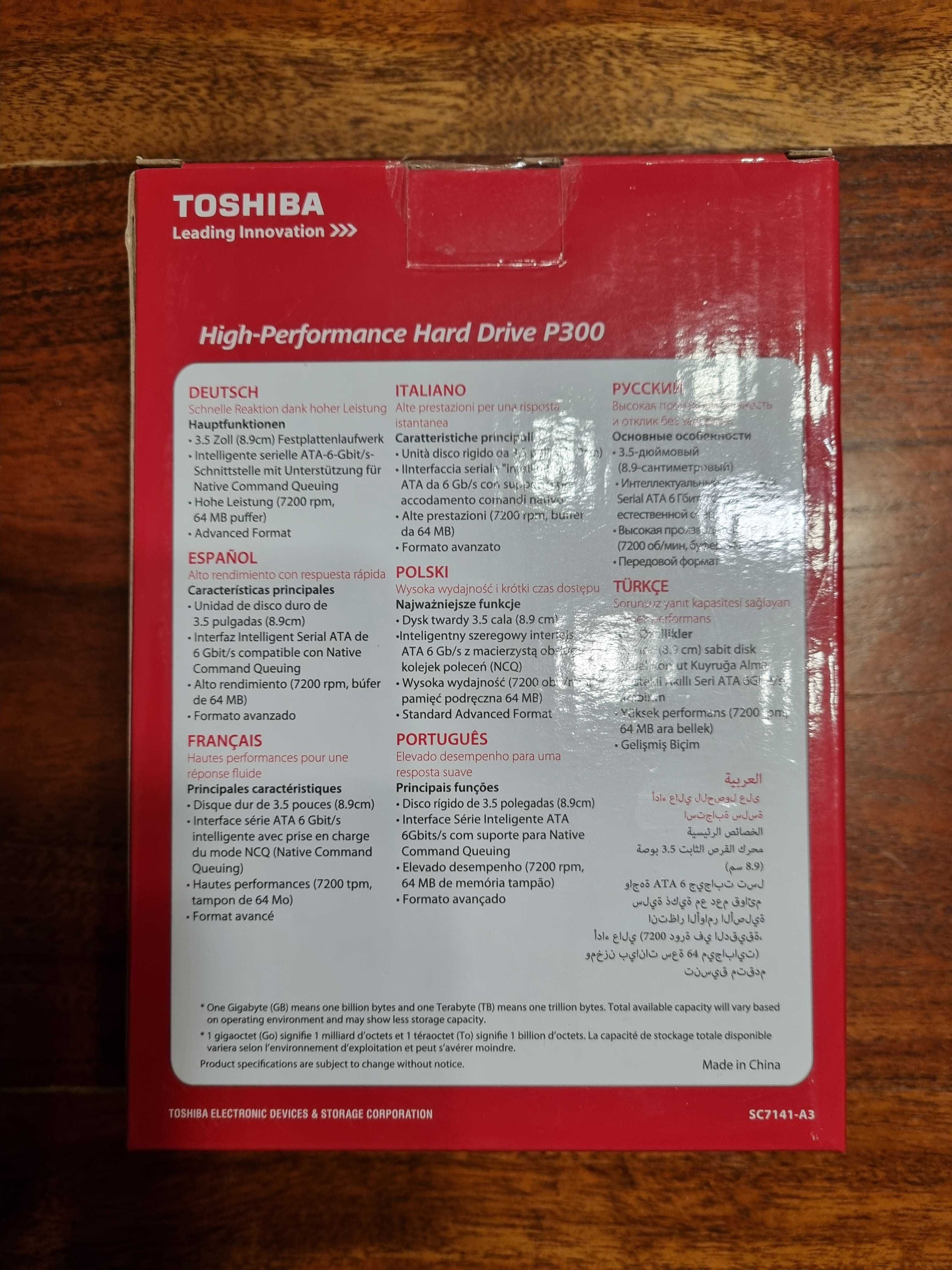 Dysk twardy Toshiba High-Performance P300 1TB 3,5" 7200 64MB SATA III