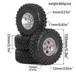 4 koła do modelu rc aluminiowe felgi beadlock 2.2" opony 135x53mm TRX