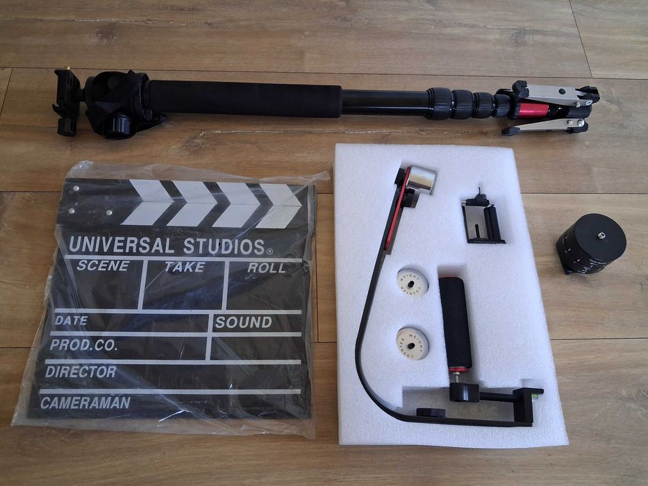 Zestaw fotograficzny gimball, monopod klaps