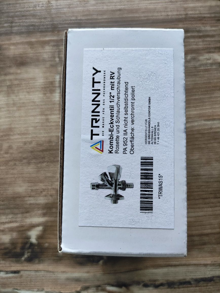 Zawór kątowy kombinowany, zawór pralkowy i umywalkowy
