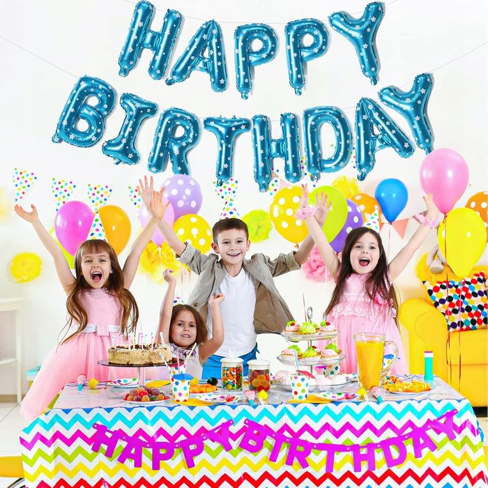 Oro Party Dekoracja Girlanda balonowa Happy Birthday Blue Star 40 cm