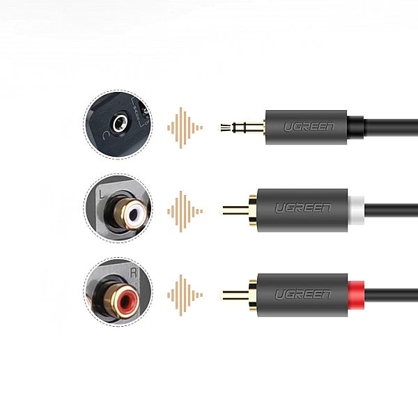 Ugreen kabel przewód audio 3,5 mm mini jack (męski) - 2RCA (męski) 1,5