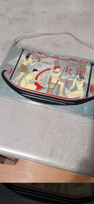 Stary metalowy obrazek prl