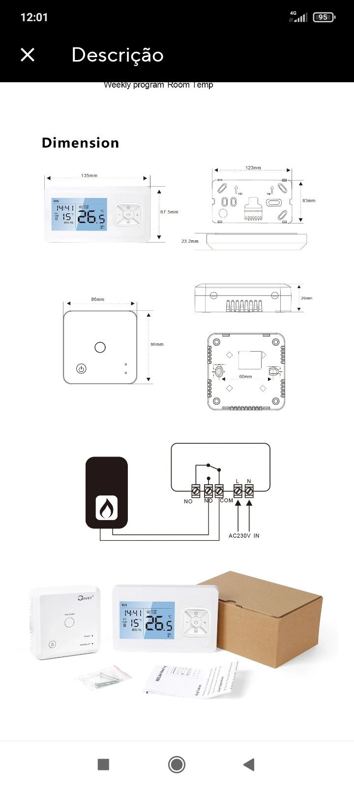 Termostato ambiente WiFi