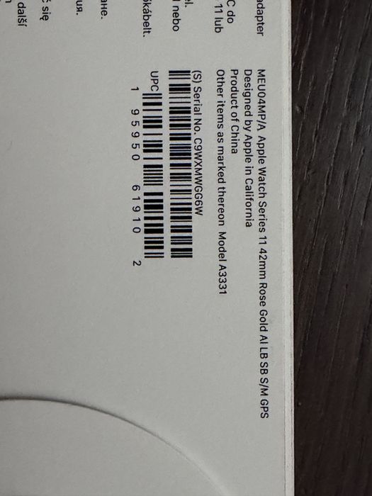 Apple Watch 11 42mm nowy nie używany