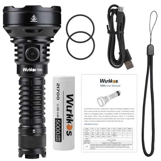 Latarka taktyczna szperacz Wurkkos TD01 2200lm + akumulator