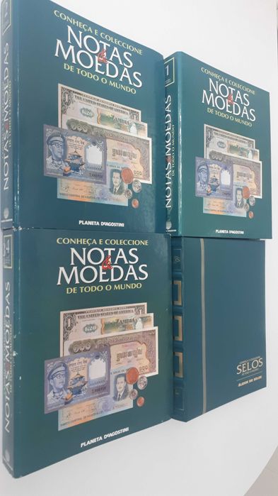 Colecção de Notas, Moedas e Selos Planeta DeAgostini 4 Álbuns
