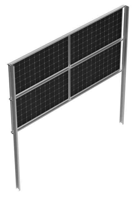 Ogrodzenie z paneli fotowoltaicznych bifacial 9,6kW (ok. 50 metrów)