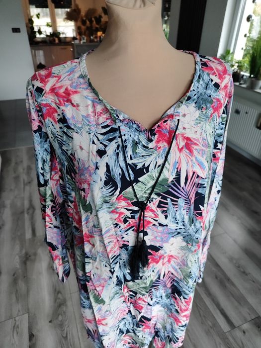 R.46 bluzka tunika kolorowa damska plus size