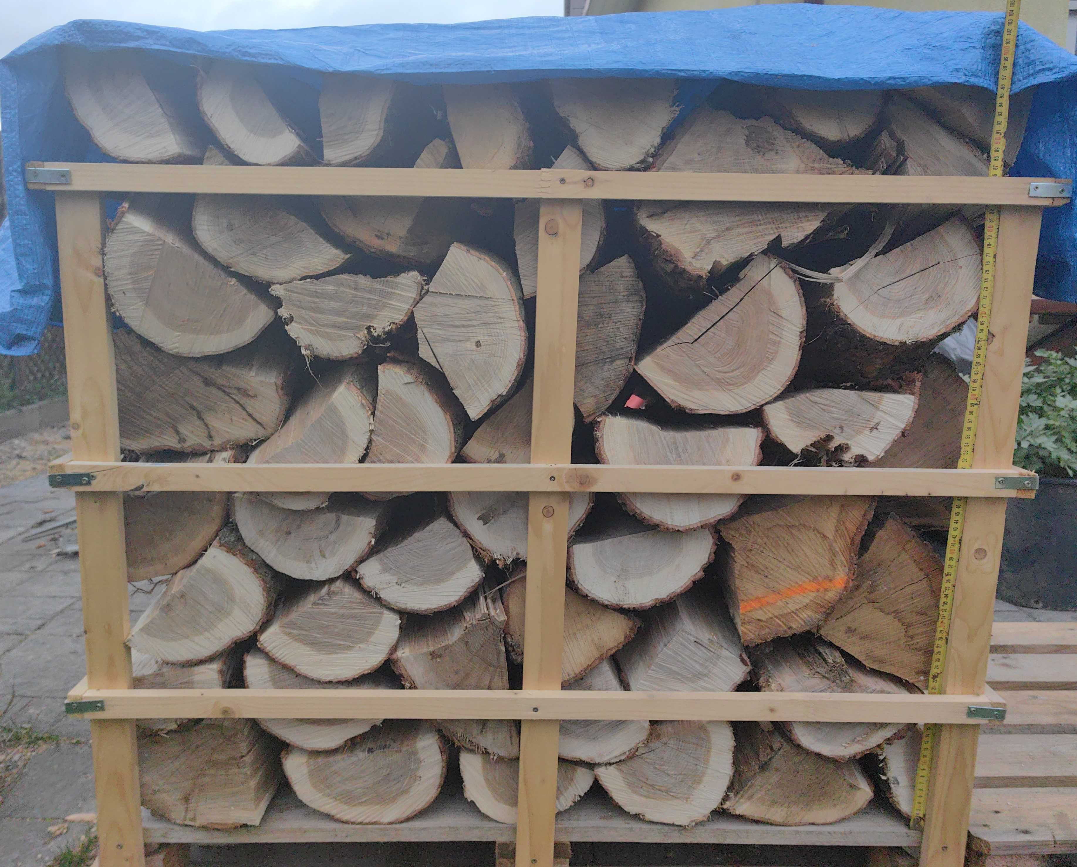 Drewno kominkowe z suszarni - dąb układany paleta 1 mp