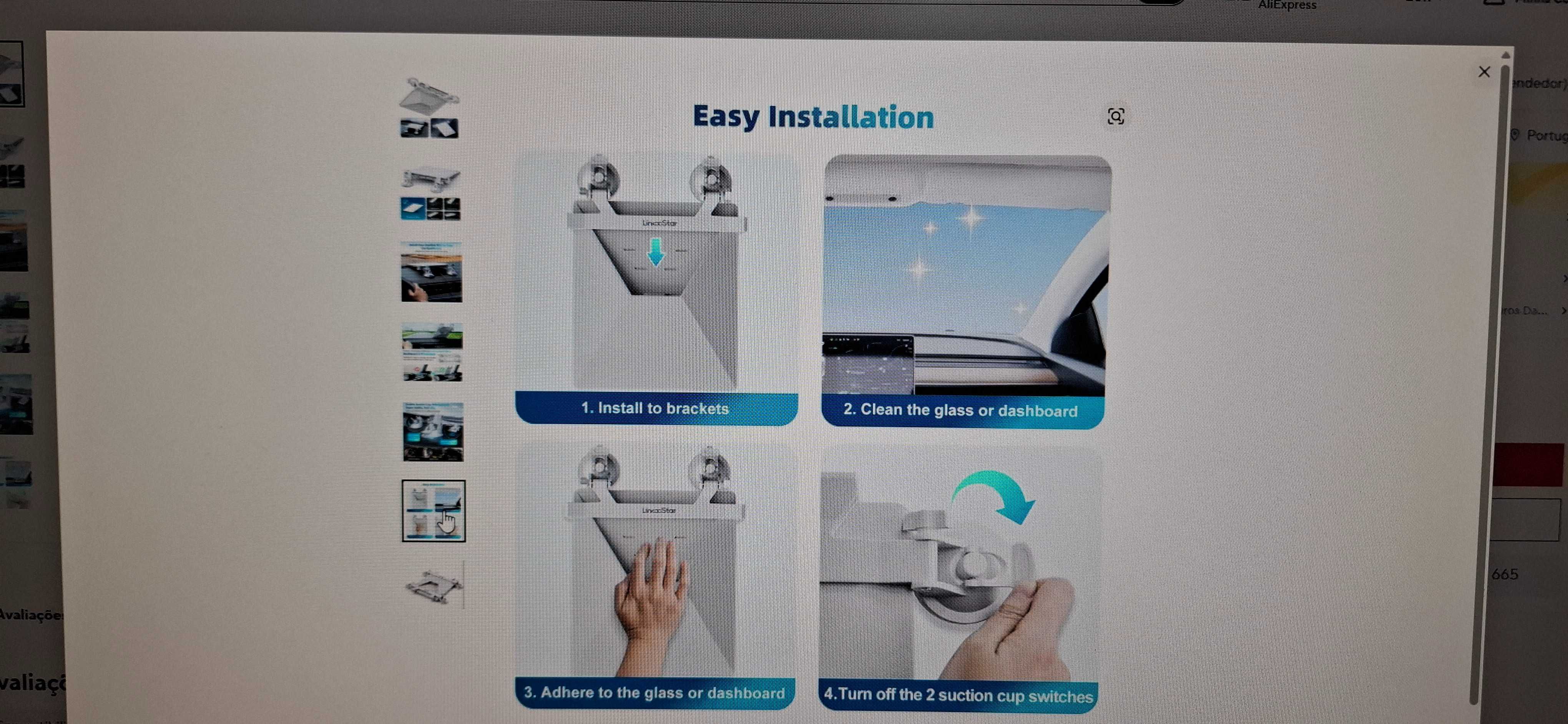 Ventosa para teto solar do carro - Starlink Mini - prato.
