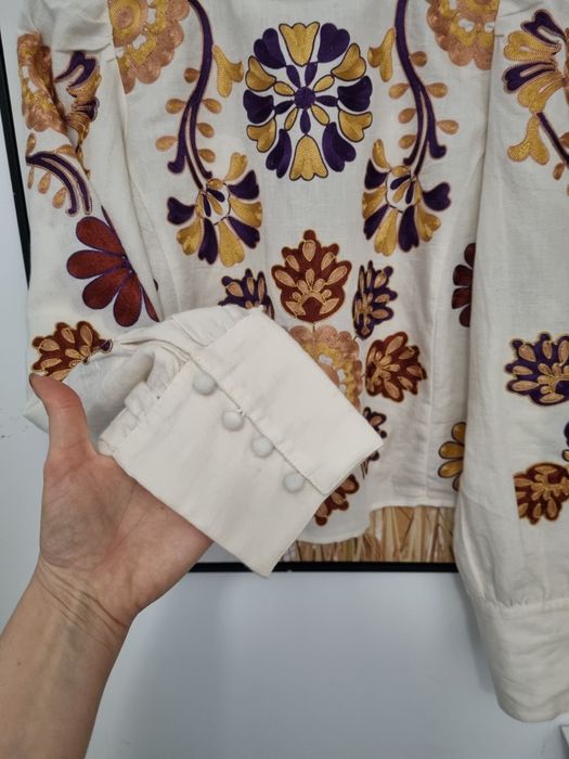 Bluzka koszulowa Sézane s len bawełna