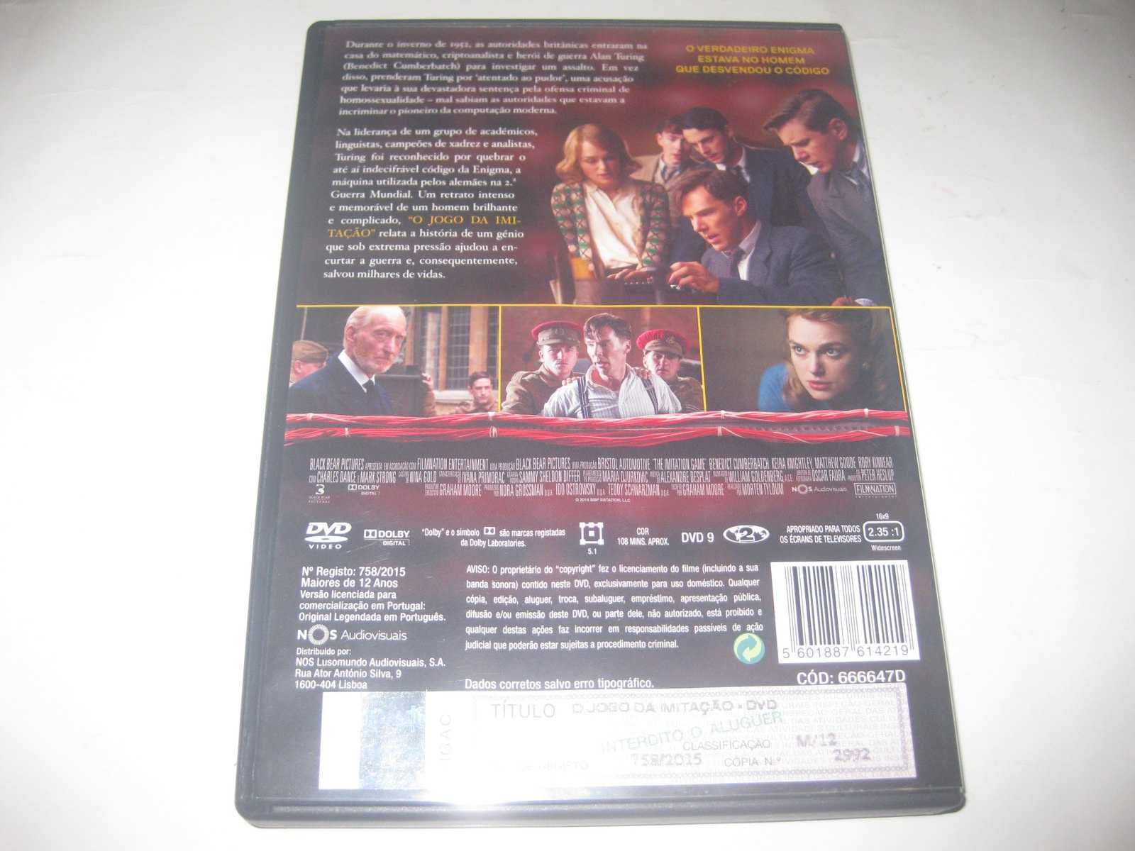 DVD "O Jogo da Imitação" com Benedict Cumberbatch