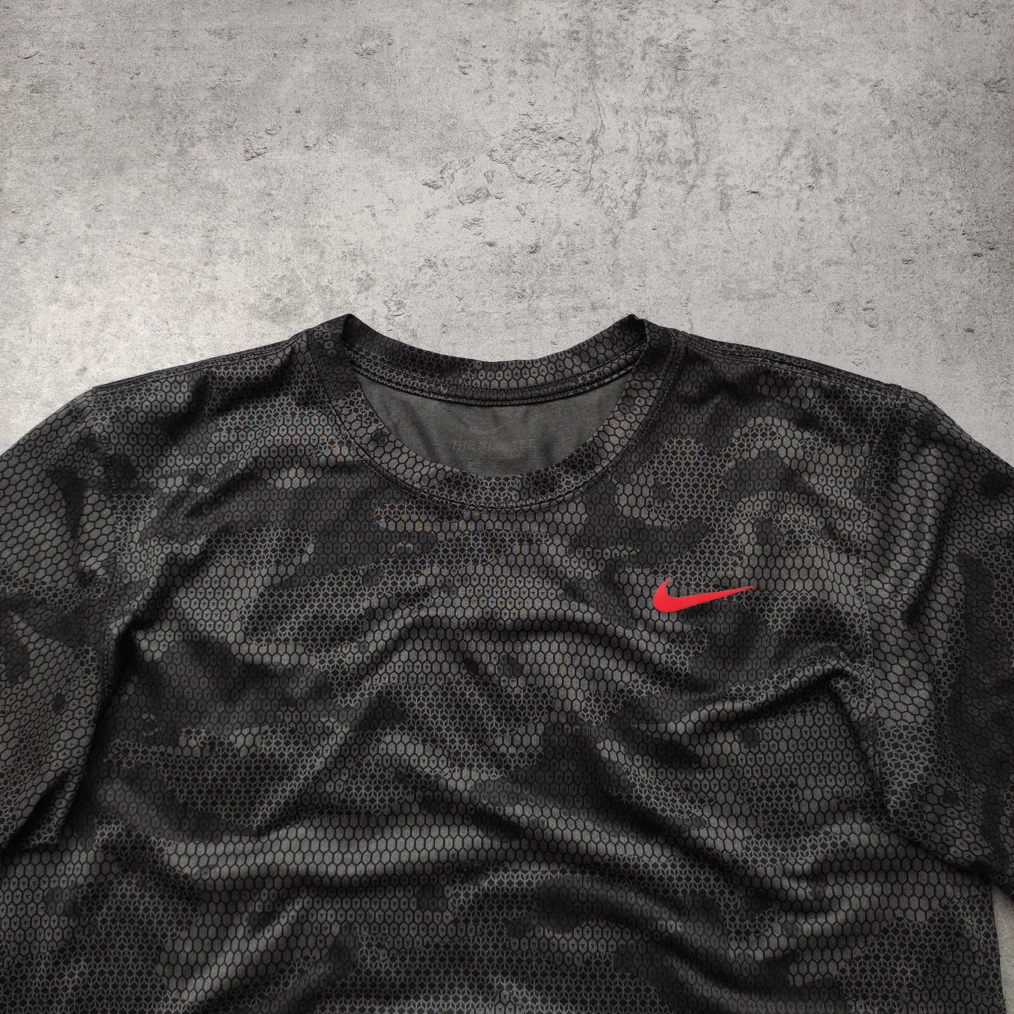 MĘSKA Koszulka Sportowa GYM Active Dri-Fit Camo Logo Nike Siłownia