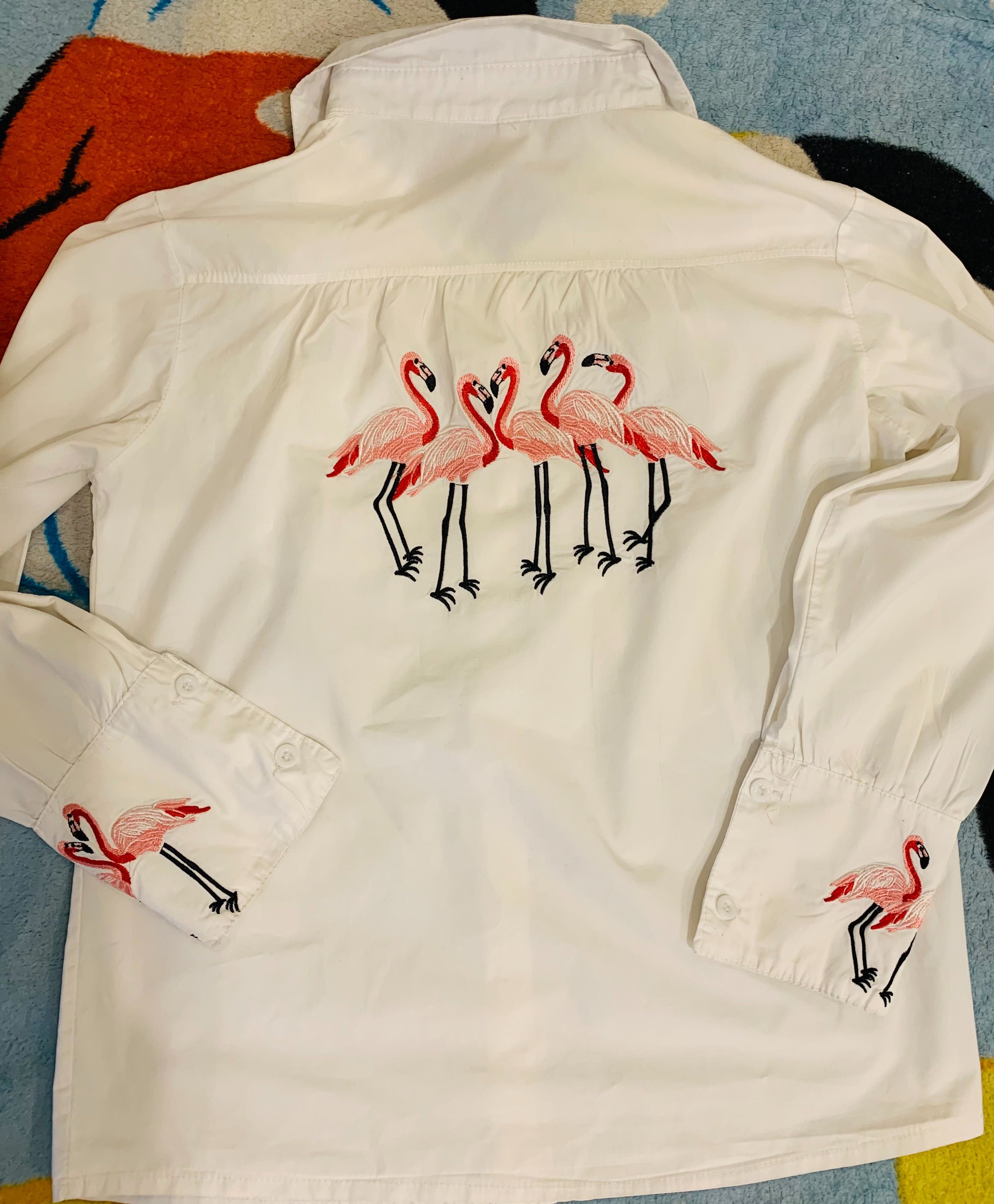 Рубашка нарядная фламинго размер S