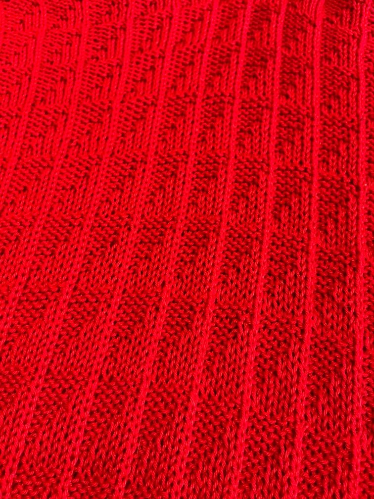 Czerwony sweter oversize kingsize tunika sukienka sweterkowa
