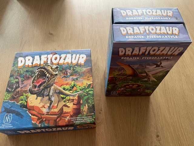 Draftozaur + 2 dodatki Pterodaktyle i Plezjozaury - gry planszowe