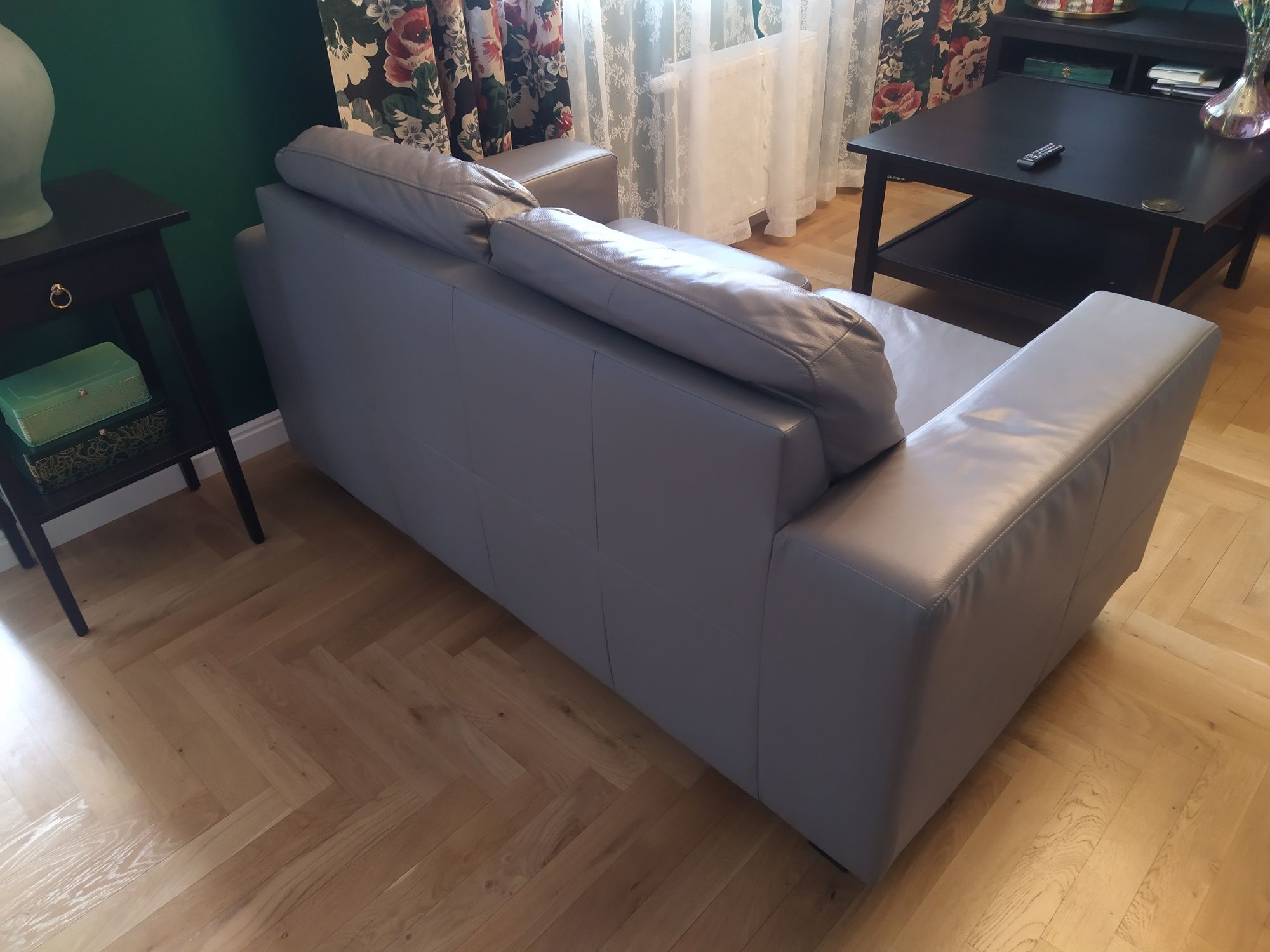 Kanapa IKEA skogaby dwuosobowa szara skórzana sofa
