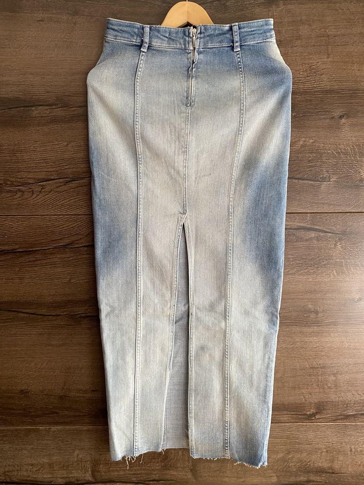 Spódnica ołówkowa obcisła długa Maxi jeansowa dżinsowa denim