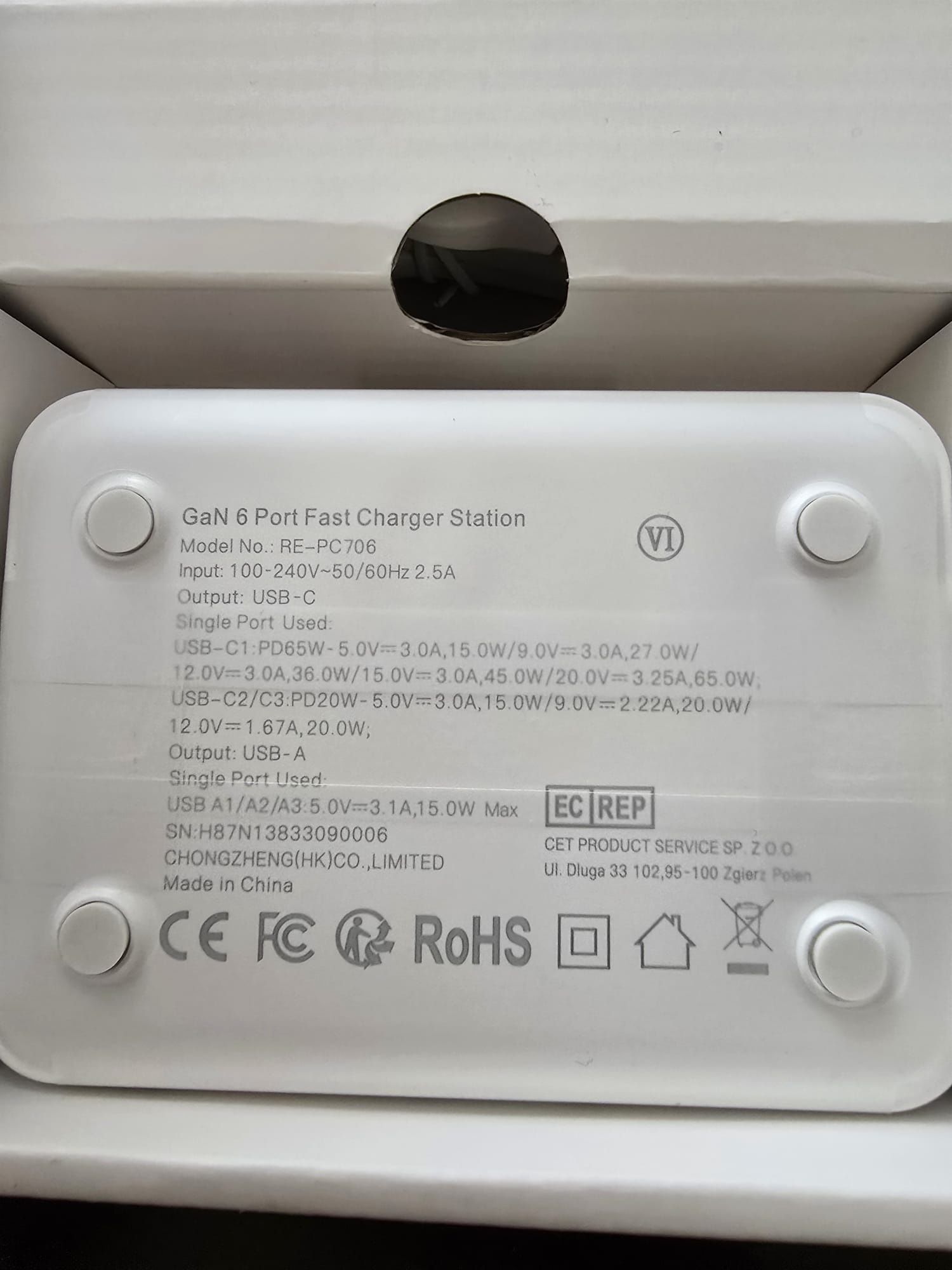Szybka ładowarka USB-C Aione o mocy 100w