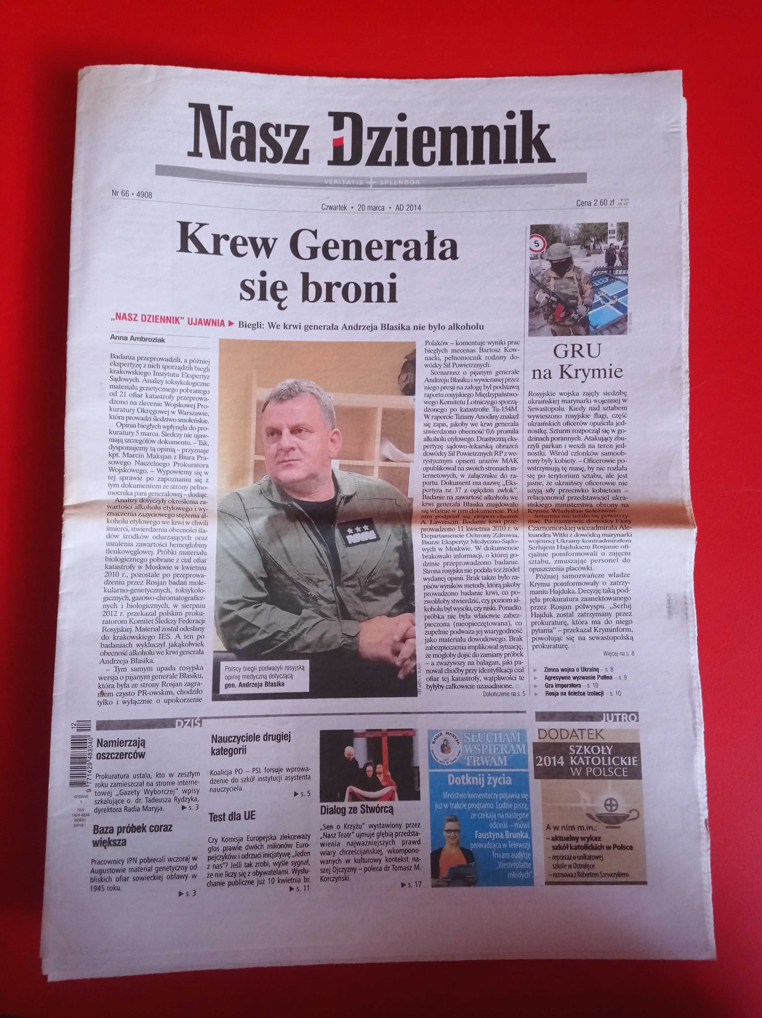 Nasz Dziennik, nr 66/2014, 20 marca 2014