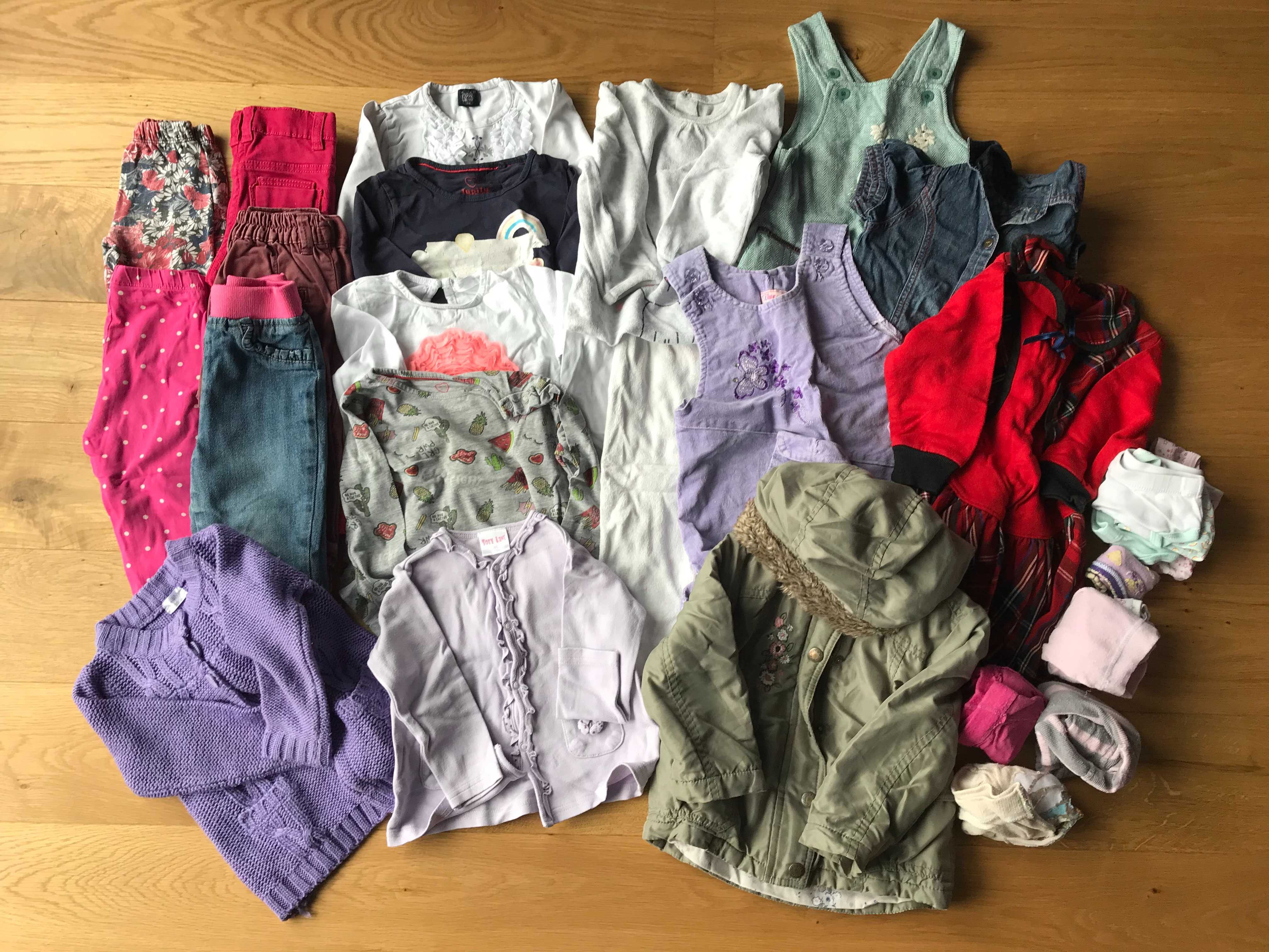 Zestaw paka ubrań dla dziewczynki jesień-zima 86,  23sztuki