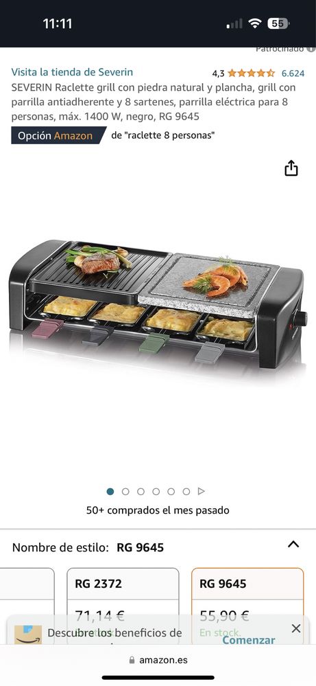 Raclette para 8 pessoas