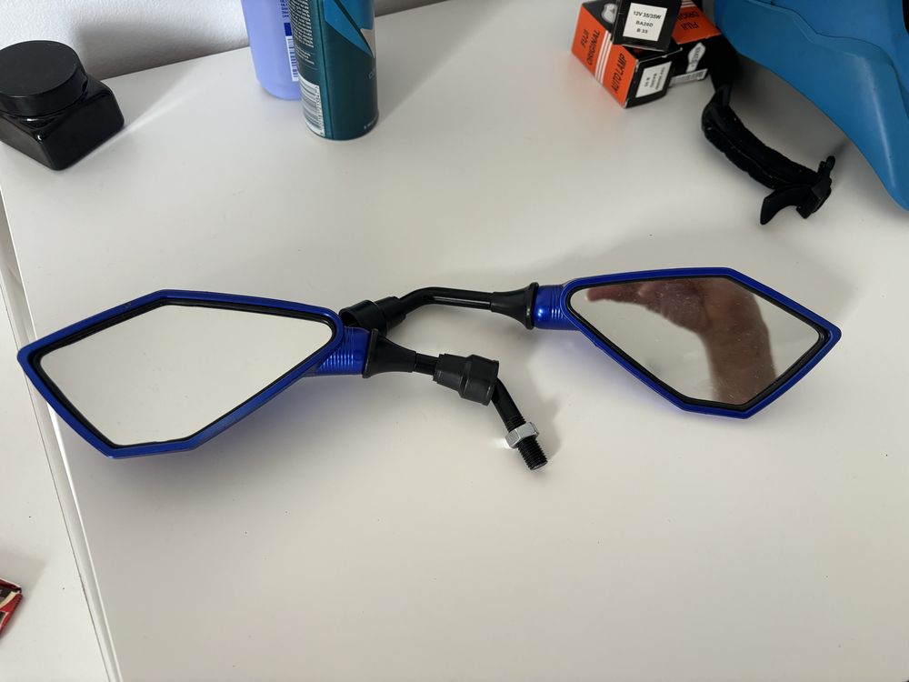 Espelho moto azul novo