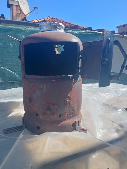 Salamandra feita com garrafa de gaz