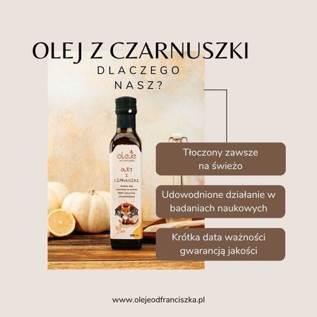 Olej z czarnuszki 250 ml nierafinowany świeży tłoczony na zamówienie