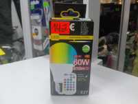 Żarówka kolorowa LED E27 60 W z pilotem